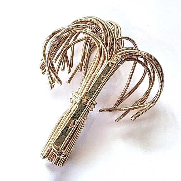 VINTAGE WIRE BROOCH with GENUINE PEARL - WHEAT SHEAF? - Picture 3 of 7